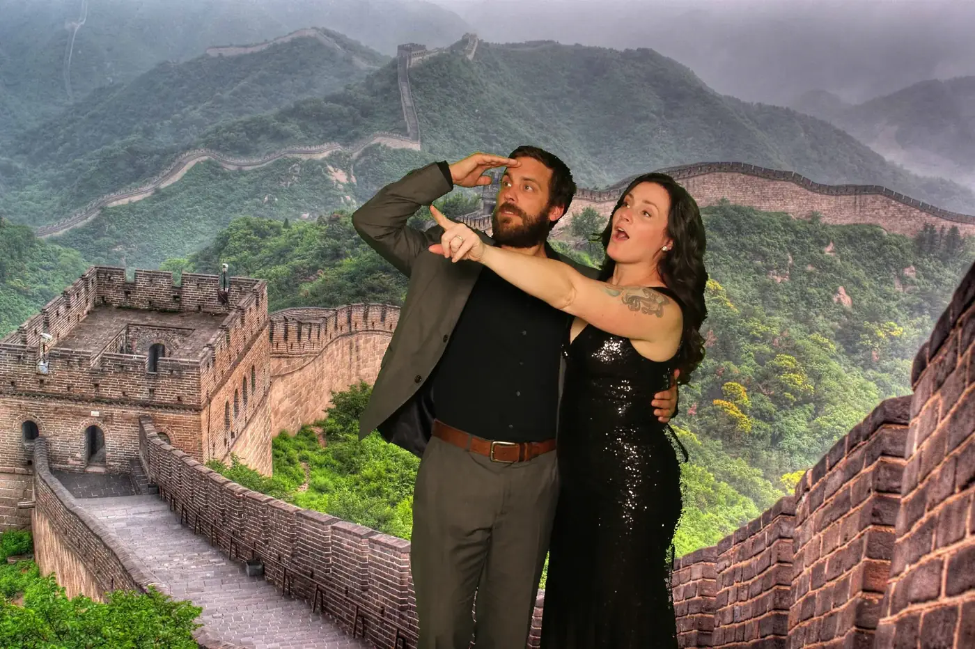 Guests on the Great Wall of China
