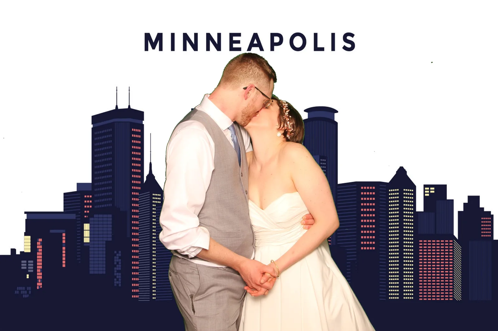 A couple kissing in a Booth portrait